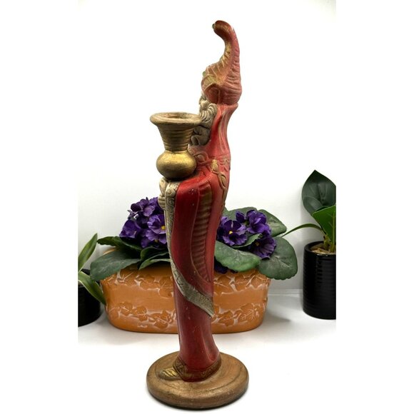 Hand-Painted Wiseman Candle Holder With Gold Accents - Picture 4 of 8